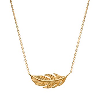Collier Brillaxis plume plaqué or