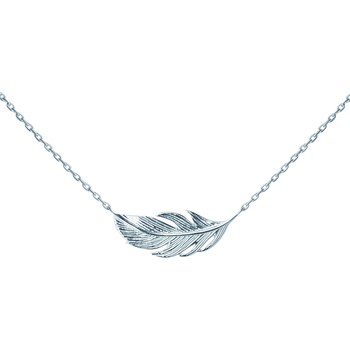 Collier Brillaxis plume argent