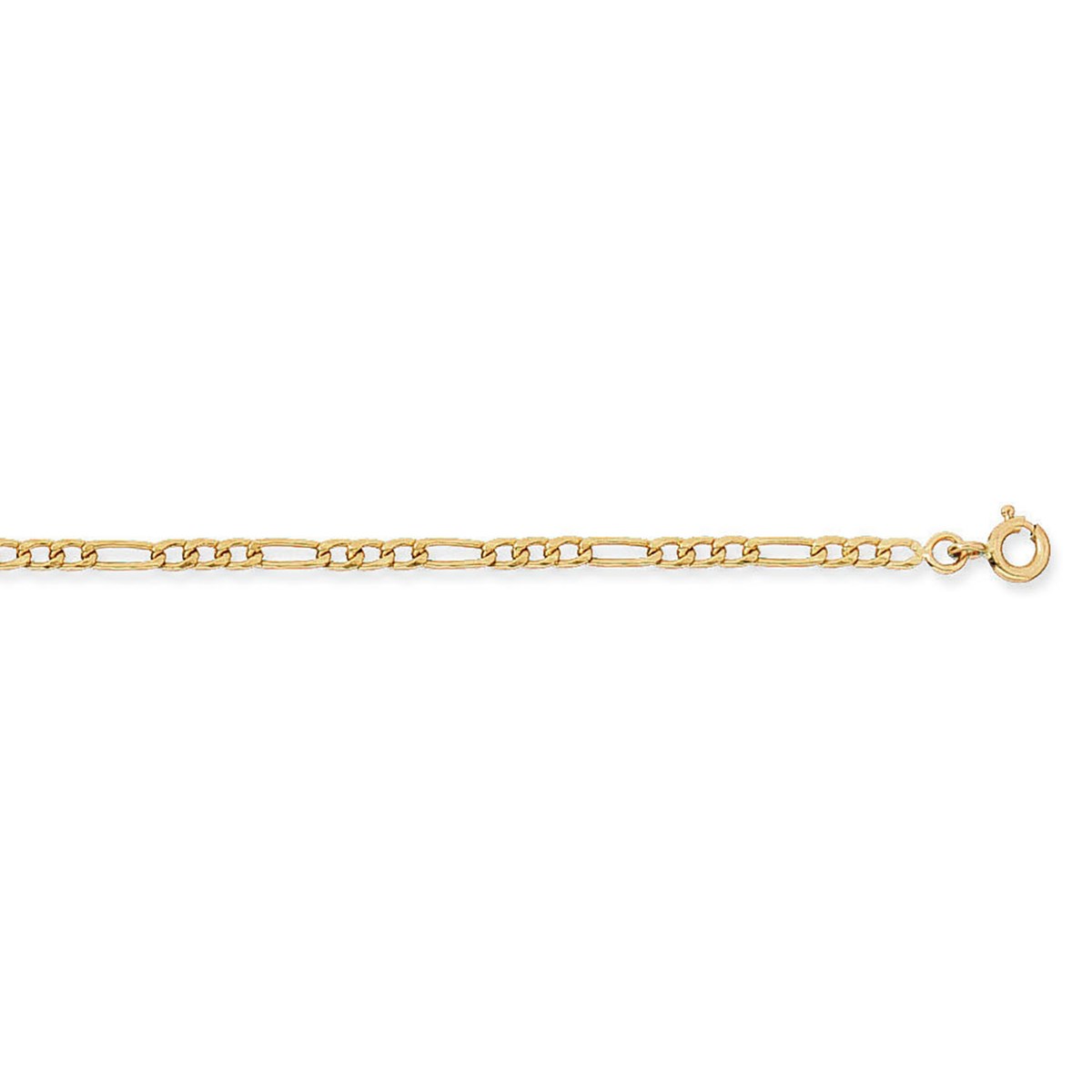 Chaîne Brillaxis maille figaro 2.4mm or jaune 9K