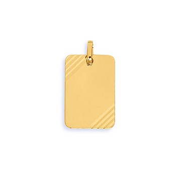 Pendentif Brillaxis plaque rectangle or 18 carats