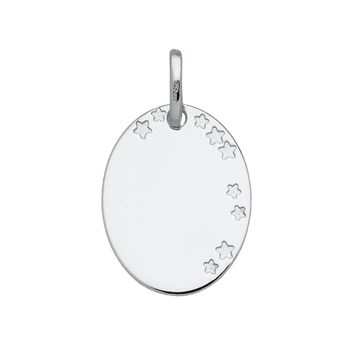 Médaille ovale étoiles côté