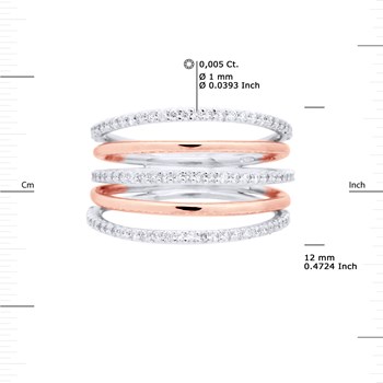 Bague Diamants 0,45 Cts Or Blanc et Rose Joaillerie