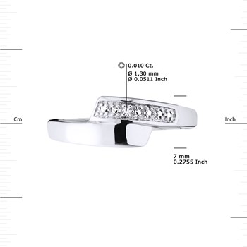 Bague Diamants 0,010 Cts Or Blanc
