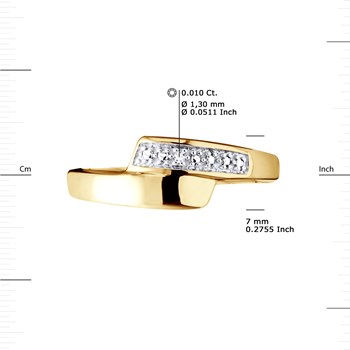 Bague Diamants 0,010 Cts Or Jaune