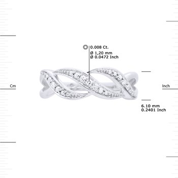 Bague Diamants 0,040 Cts Or Blanc
