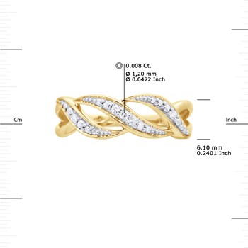 Bague Diamants 0,040 Cts Or Jaune