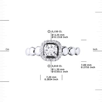 Solitaire Diamants 0,33 Cts Joaillerie Prestige Or Blanc