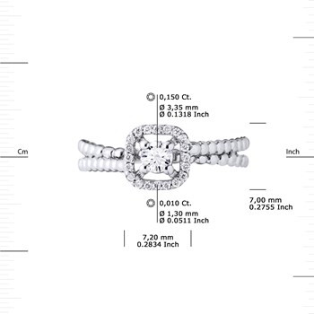 Solitaire Diamants 0,33 Cts Joaillerie Prestige Or Blanc