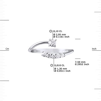 Bague Diamants 0,15 Cts Joaillerie Or Blanc