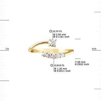Bague Diamants 0,15 Cts Joaillerie Or Jaune