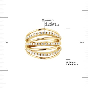 Bague Diamants 0,60 Cts Joaillerie Prestige Or Jaune