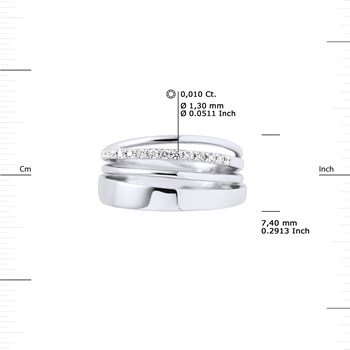 Bague Diamant 0,140 Cts Joaillerie Prestige Or Blanc