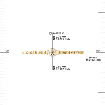 Solitaire Diamant 0,014 Cts épaulé Or Jaune