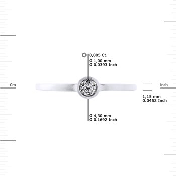 Solitaire Diamants 0,040 Cts Or Blanc