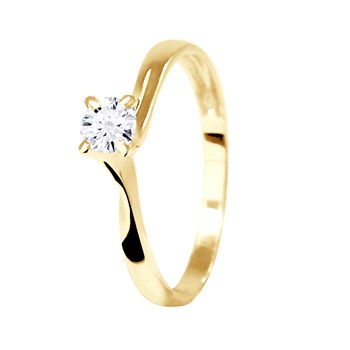Solitaire Diamant 0,25 Cts 4 Griffes Or Blanc 18 Carats