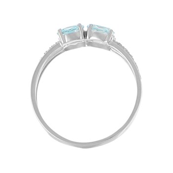 Bague 'Cayuga Topaze' Or blanc et Diamants