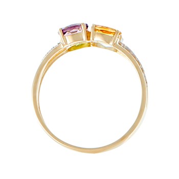 Bague ' Fanny' Or jaune et Multipierres