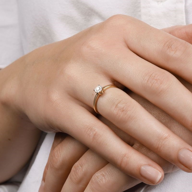 Bague ' Grâce' Or jaune et Diamant - vue 2