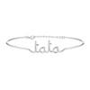 'TATA' Bracelet jonc en fil lettering argenté à message - vue V1