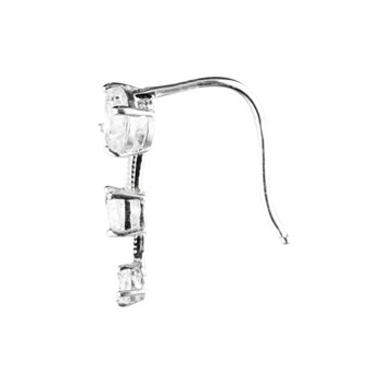 Boucles d'oreilles grimpantes or blanc et oxydes de zirconium 'Trio de Pierre'