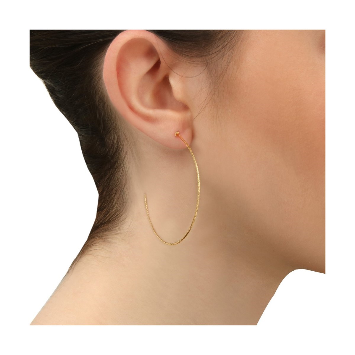 Créoles dorées Disco - vue V2