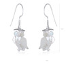 Bijoux de créateurs en argent, des boucles d'oreille pendantes en Hibou-Chouette de nacre blanche et argent 925-000 - vue V3