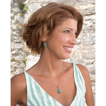 Boucles d'Oreilles Dahlia Argent 925 et Turquoise | ADEN Design Vintage | Bijou Ethnique Chic