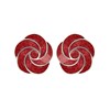 Boucles d'oreille en corail avec motif fleur en spirale en argent 925 | Aden - vue V1