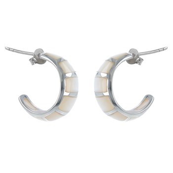 ADEN earrings White mother-of-pearl Solid silver 925 thousandths