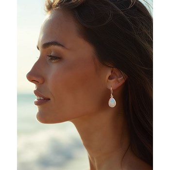 Boucles d'Oreilles Lyra Pierre de Lune et Argent 925 | ADEN Design Goutte | Bijou Mystique