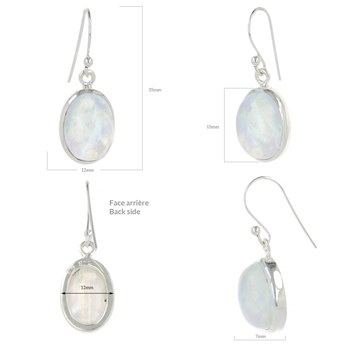 Teyla Oorbellen 925 Sterling Zilver en Maansteen | ADEN Design Ovale | Bijou Romantique