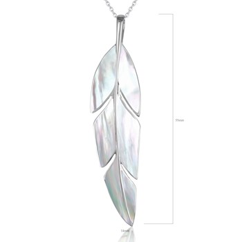 Pendentif Feuille de bananier en Nacre sur Argent Chaîne incluse