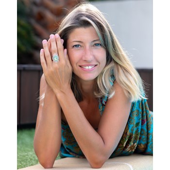 Bague en Argent Massif Stylisé avec Nacre Abalone | Aden Boutique