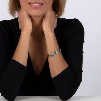Bracelet Élégant Fleur en Nacre Abalone et Chaîne Argent 925 | Aden Bijoux