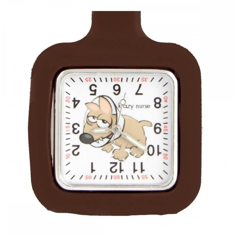 Montre Infirmière KRAZY NURSE bracelet Silicone Marron