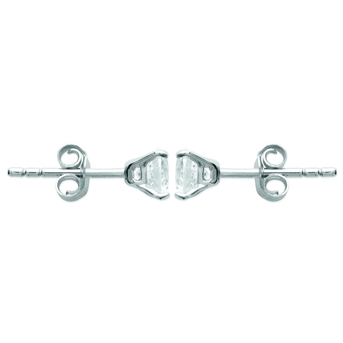 Clous d'oreilles Brillaxis oxyde blanc 5mm - vue 3