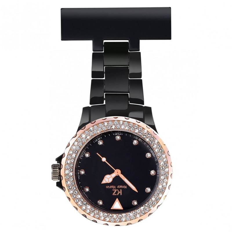 Montre Infirmière KRAZY NURSE bracelet Plastique Noir