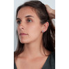 Boucles d'oreille plaqué or cabochon gris 10MM - vue V2