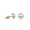 Boucles d'oreille plaqué or cabochon perle d'imitation blanche 6MM - vue V1