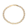 Bracelet Tresse 'Deux Ors' - Or Bicolore Jaune et Blanc - Femme - vue V1