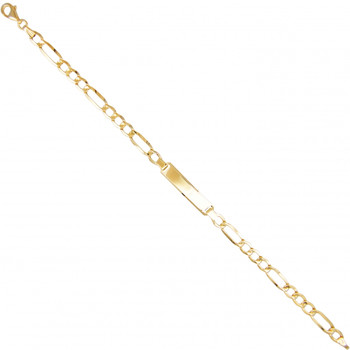 Bracelet Homme Maille Figaro Alternée 1 et 3 - Or Jaune - Personnalisable