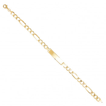 Bracelet Homme Maille Figaro Alternée 1+3 - Or Jaune - Personnalisable