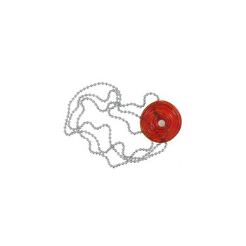 V Red Poppy Flower Glass Necklace