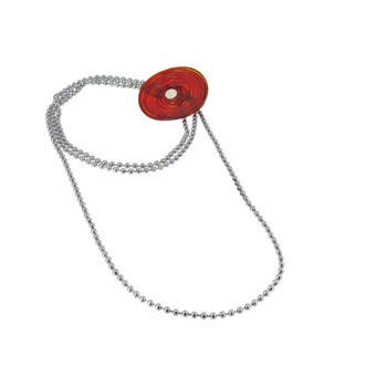 V Red Poppy Flower Glass Necklace