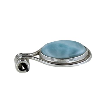 Larimar 925 Silver Oval Cable Necklace