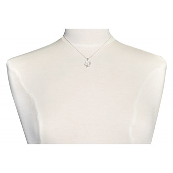 Pendentif Argent 925 Rhodié Trèfle de Strass