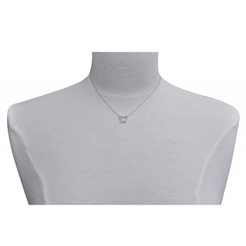 Collier Argent 925 Papillon Entouré de Strass
