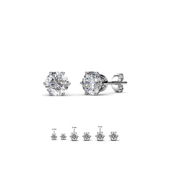Solitaire Earrings - Silver and Crystal