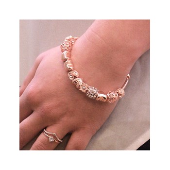 Bracelet Radiant Charm - Or Rosé et Cristal