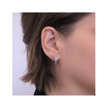 Perry Earrings - Silver and Crystal